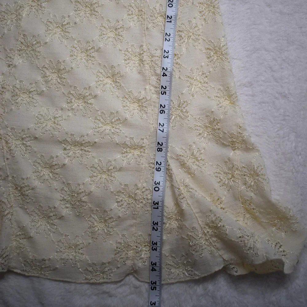 Free People Dress Daisy Lace Sz M Mini Floral Stretchy Neutral Cottagecore Boho - Picture 10 of 15